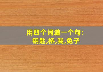 用四个词造一个句: 钥匙,桥,我,兔子